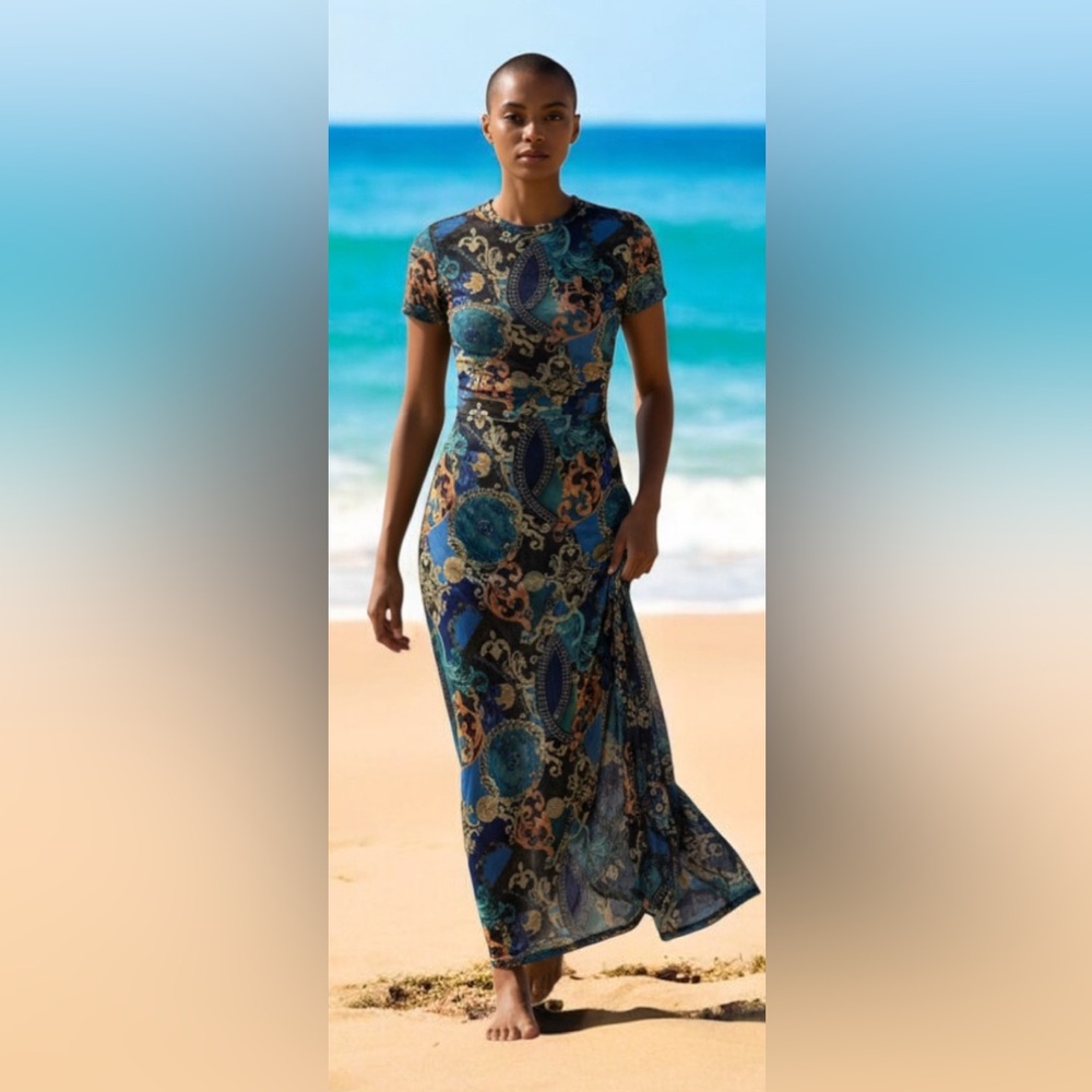 Boho Baroque Maxi Cover Up
